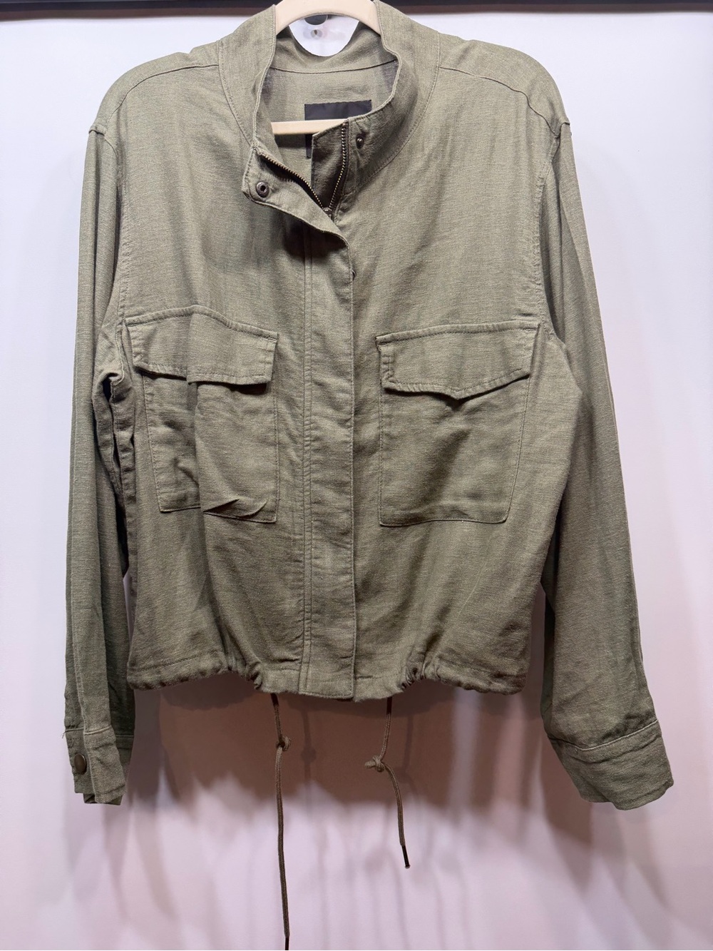 Sanctuary Armstrong Sage Green Linen Blend Utility Jacket XL NWT - Picture 2 of 13